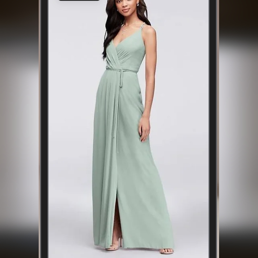 Sage Green David's Bridal Bridesmaid Dress